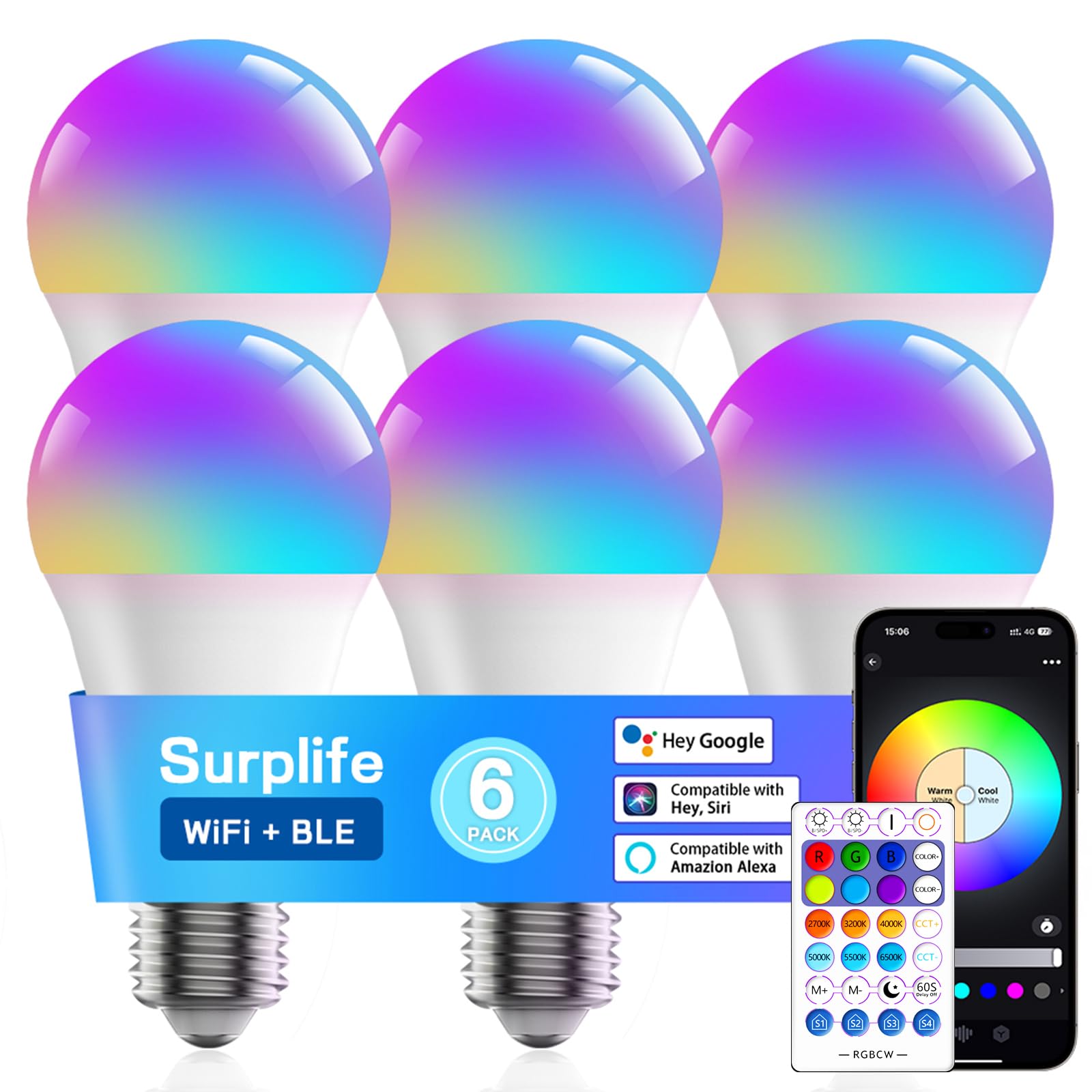 OKALUMI 【適格請求書発行可】スマート電球 E26 LED電球 調光調色 9W 800lm超明るい スマートライト Alexa対応 電球 Google 対応 電 Amazon | OKALUMI 【適格請求書発行可】スマート電球 E26 LED電球 調光